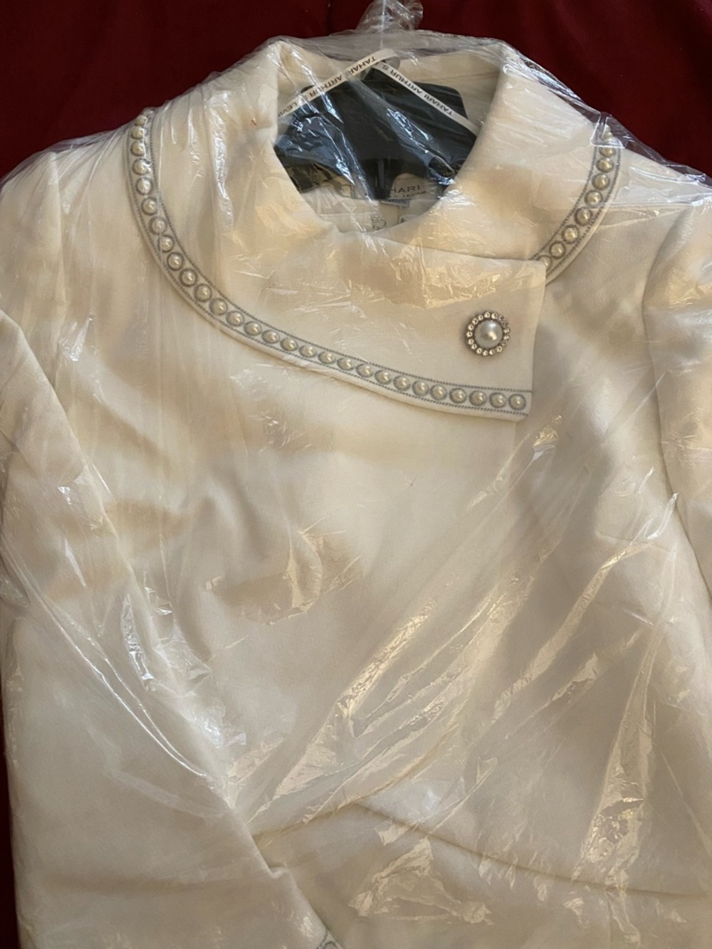 NWT Tahari Arthur S. Levine | Ivory Pearl-Trimmed Dress & Jacket Suit Set | Sz 2 - Picture 10 of 10